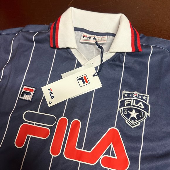 Fila Mens Navy Zorra Goalie Striped Rib Collar Long Sleeve Soccer Jersey Size XL - Picture 4 of 5